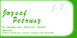 jozsef petrusz business card