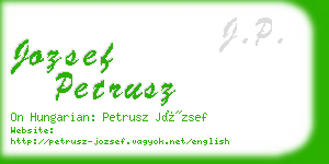 jozsef petrusz business card